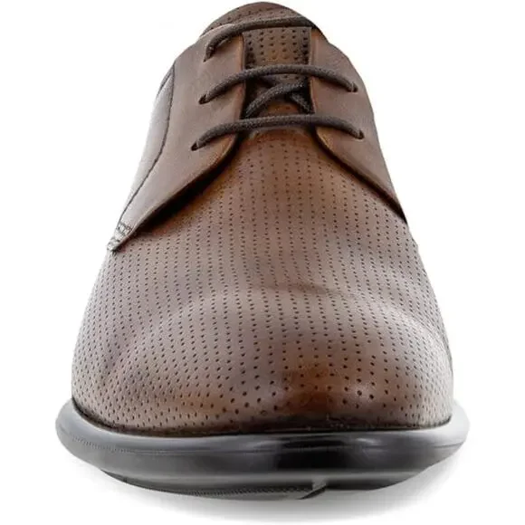 NWT ECCO Men's CITYTRAY Cap Toe Tie Oxford, Brown (AMBER), 9-9.5 US medium